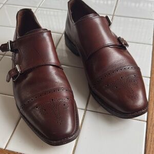 Allen Edmonds Dark Brown Leather Double Monk Strap Oxfords